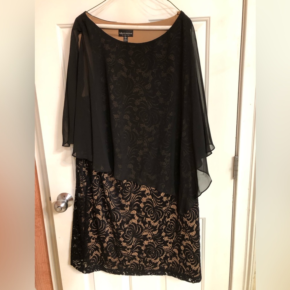 Size 18 black and tan dress- holiday- wedding- cocktail